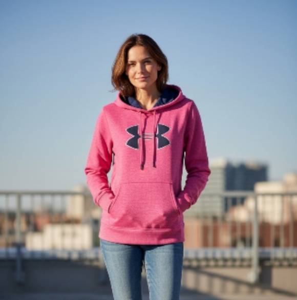 MEDIUM Under Armour Women's Vibrant Pink HOODIE GIFT READY - Picture 4 of 6